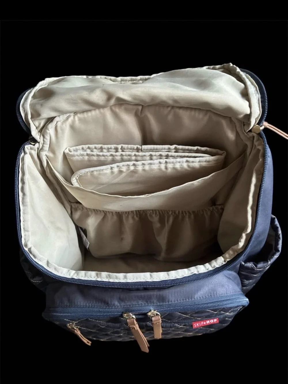 Skip Hop Quilted Navy Blue Baby Diaper Backpack